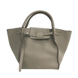 Celine Bag Handbag Big Leather Beige 2way Small